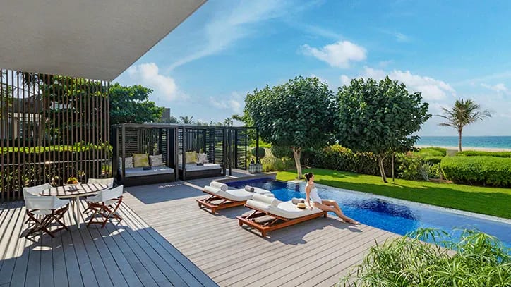 The Oberoai Beach Resort Al Zorah - Premium One Bedroom Beachfront Villa with Private Pool - Pool Area